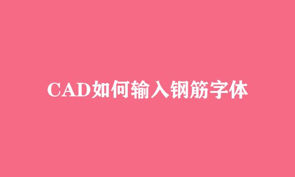 CAD如何输入钢筋字体