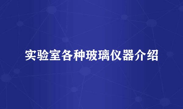 实验室各种玻璃仪器介绍