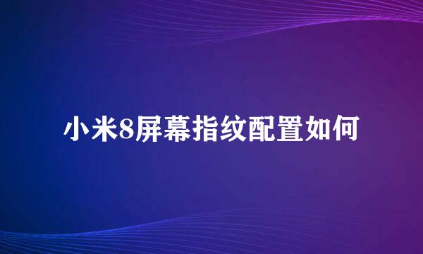小米8屏幕指纹配置如何