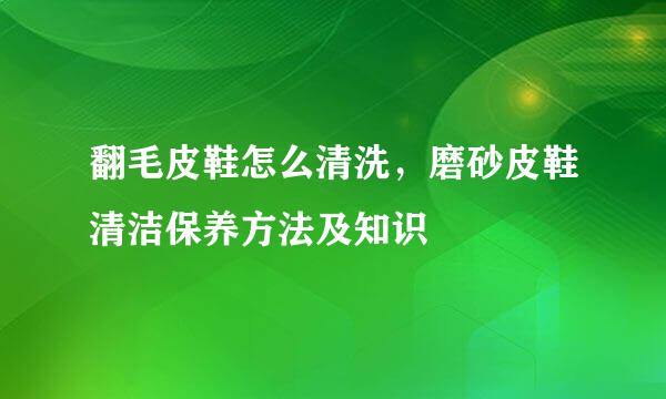翻毛皮鞋怎么清洗，磨砂皮鞋清洁保养方法及知识