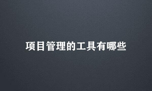 项目管理的工具有哪些