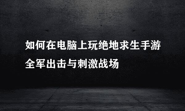 如何在电脑上玩绝地求生手游全军出击与刺激战场
