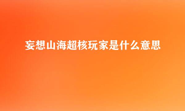 妄想山海超核玩家是什么意思