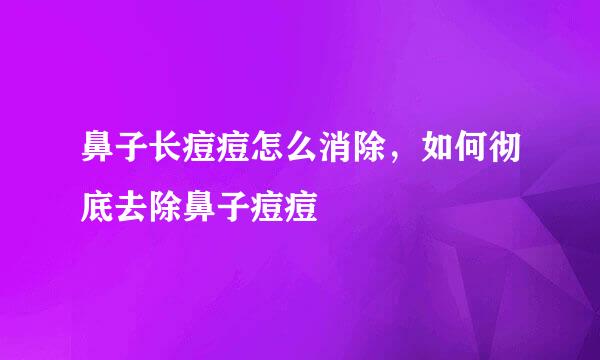 鼻子长痘痘怎么消除,如何彻底去除鼻子痘痘