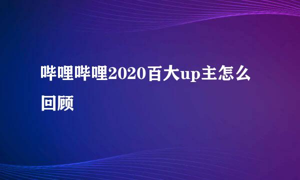 哔哩哔哩2020百大up主怎么回顾