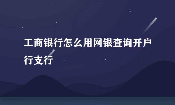 工商银行怎么用网银查询开户行支行