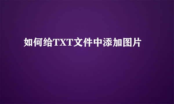 如何给TXT文件中添加图片