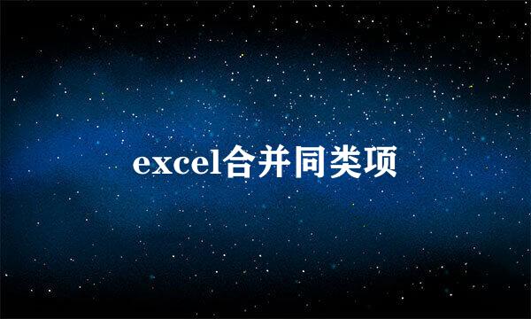 excel合并同类项