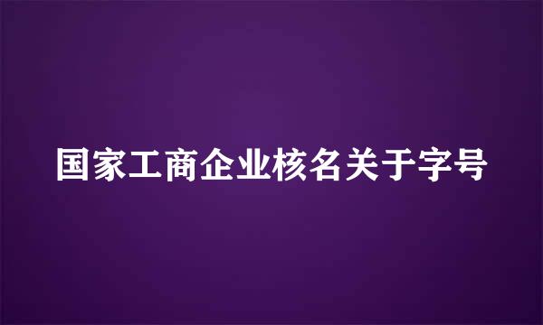 国家工商企业核名关于字号