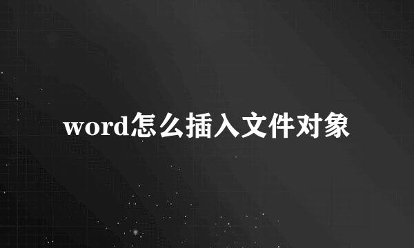 word怎么插入文件对象