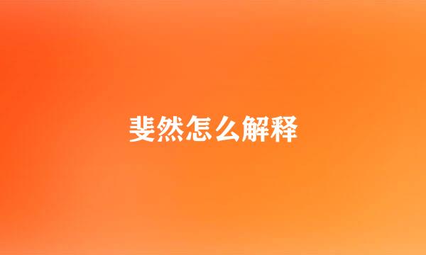 斐然怎么解释