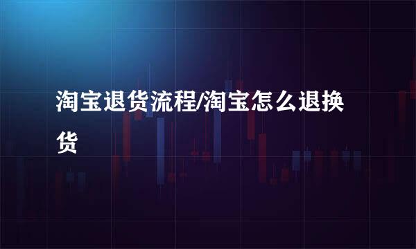 淘宝退货流程/淘宝怎么退换货