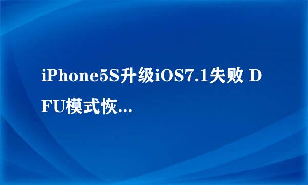 iPhone5S升级iOS7.1失败 DFU模式恢复报3004错误