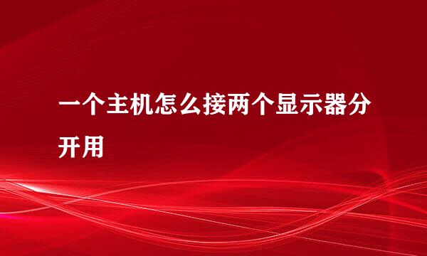 一个主机怎么接两个显示器分开用