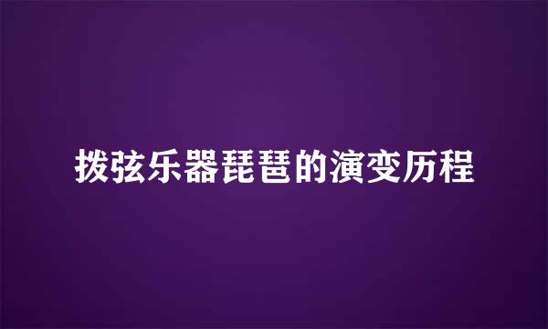拨弦乐器琵琶的演变历程