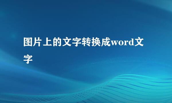 图片上的文字转换成word文字