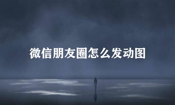 微信朋友圈怎么发动图