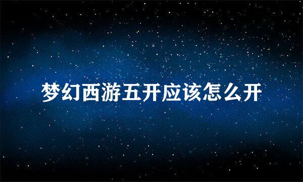 梦幻西游五开应该怎么开