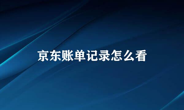 京东账单记录怎么看