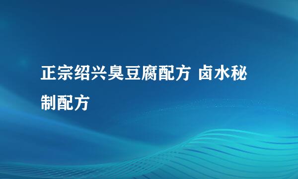 正宗绍兴臭豆腐配方 卤水秘制配方