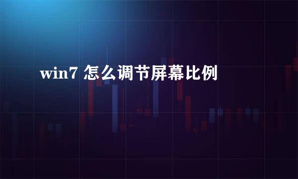 win7 怎么调节屏幕比例