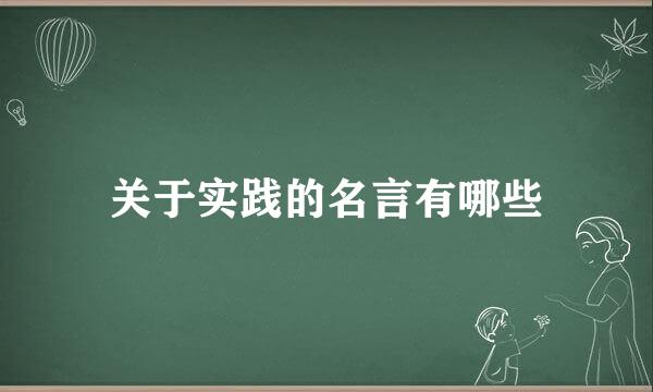 关于实践的名言有哪些