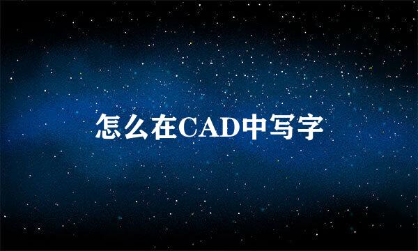 怎么在CAD中写字