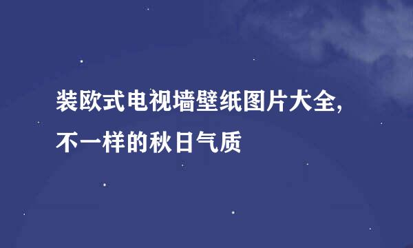 装欧式电视墙壁纸图片大全,不一样的秋日气质