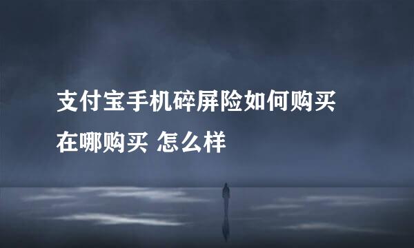 支付宝手机碎屏险如何购买 在哪购买 怎么样