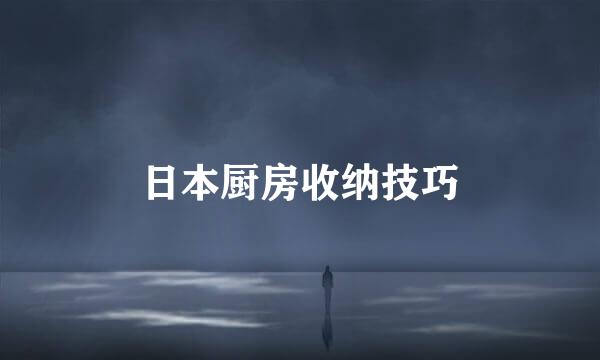 日本厨房收纳技巧
