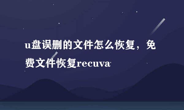 u盘误删的文件怎么恢复，免费文件恢复recuva