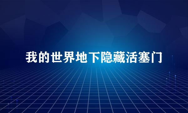 我的世界地下隐藏活塞门