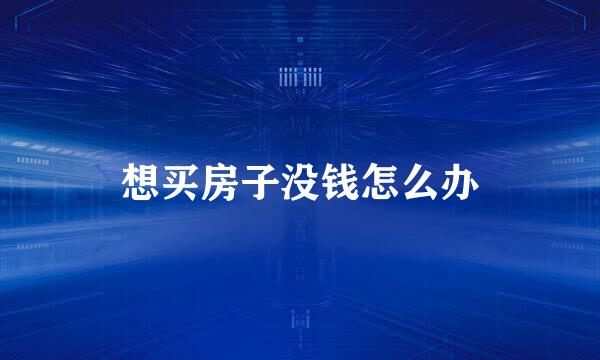 想买房子没钱怎么办