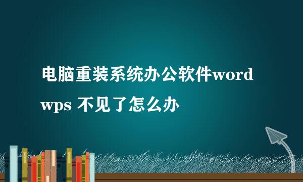 电脑重装系统办公软件word wps 不见了怎么办