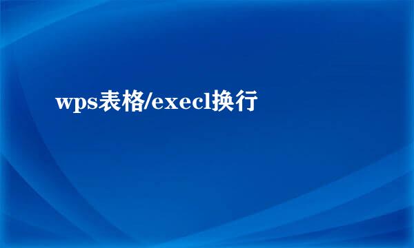 wps表格/execl换行