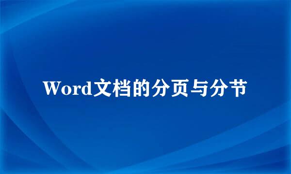 Word文档的分页与分节