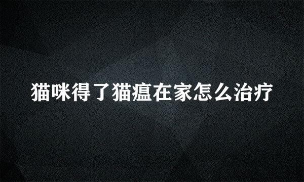 猫咪得了猫瘟在家怎么治疗