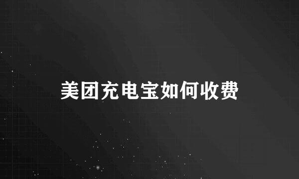 美团充电宝如何收费