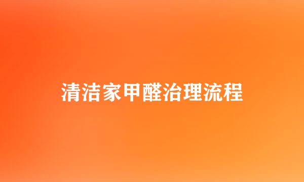 清洁家甲醛治理流程