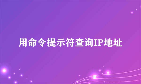 用命令提示符查询IP地址