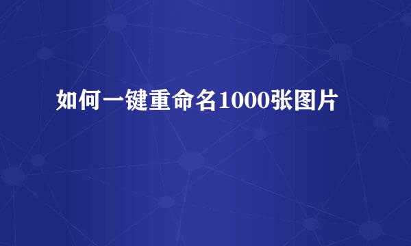 如何一键重命名1000张图片