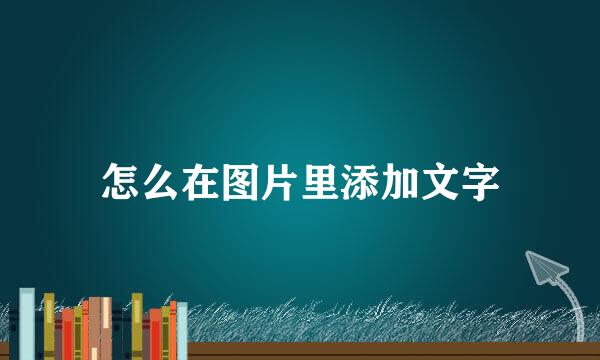 怎么在图片里添加文字