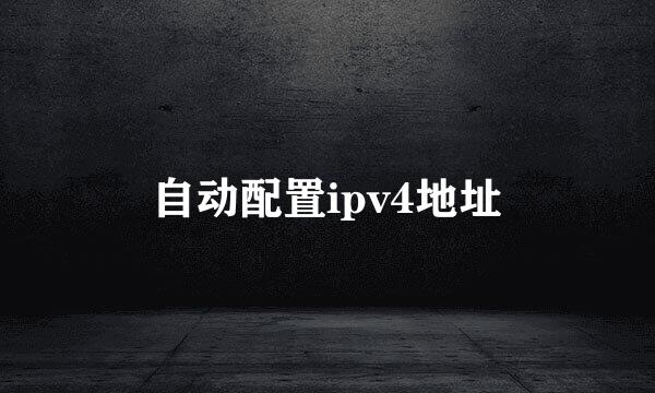 自动配置ipv4地址