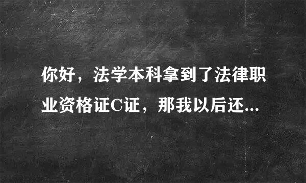 你好，法学本科拿到了法律职业资格证C证，那我以后还能再次参加司法考试吗