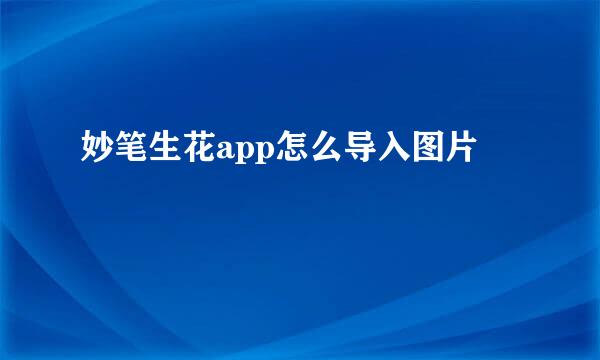 妙笔生花app怎么导入图片
