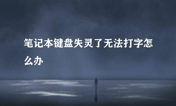 笔记本键盘失灵了无法打字怎么办