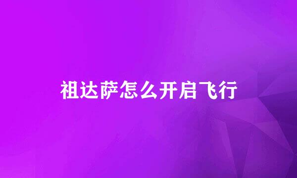 祖达萨怎么开启飞行