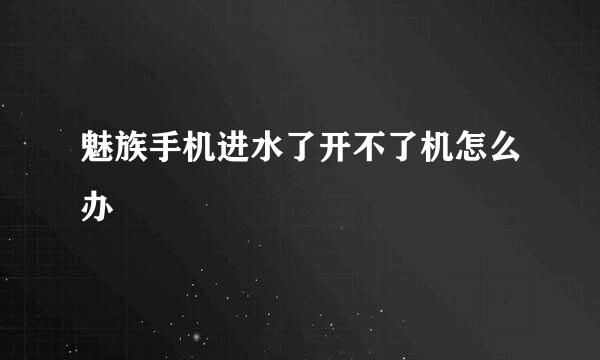 魅族手机进水了开不了机怎么办