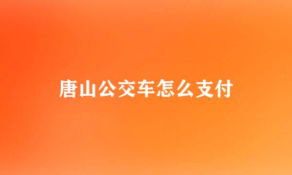 唐山公交车怎么支付