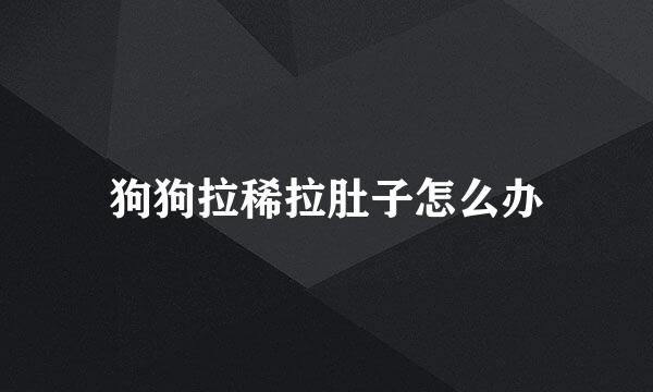 狗狗拉稀拉肚子怎么办
